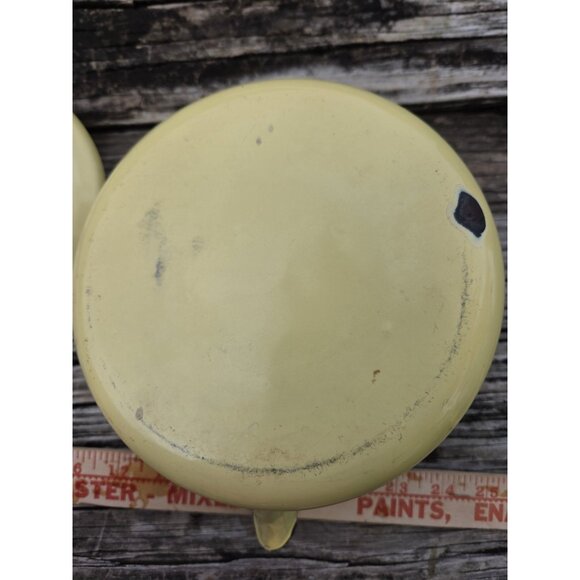 Vintage yellow enamel teapot With Lid Enamelware Bail Handle - Picture 13 of 16